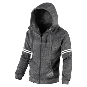Pull-over de jogging unisexe en polaire douce vierge avec logo personnalisé, sweat à capuche pour hommes, sweat-shirt à capuche de sport zippé lourd - Product Image 2