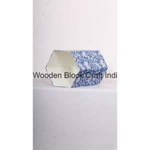 Nouvelle Arrivée Poubelle Décorative Faite à la Main en Carton Imprimé au Bloc de Bois avec Couvercle Autoportant en PP pour la Maison - Product Image 3