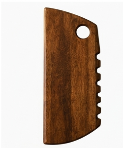 Planche à découper en bois de manguier en forme d'axe, finition noyer, bloc de découpe décoratif pour aliments, plateau de service pour fromages et charcuteries - Product Image 1