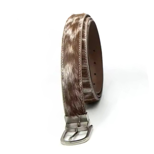 Manufacturer Factory New Design Competitive Price Cowhide Leather <b>Cow</b> Hair on Belt Customize Belts for Men Women Children - Product Image 2