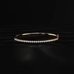 Brazalete Clásico de Tenis con Diamantes Sintéticos Cultivados en Laboratorio, Color E, Claridad VVS-VS, Certificado IGI, Chapado en Oro, para Mujer, Aniversario - Product Image 1