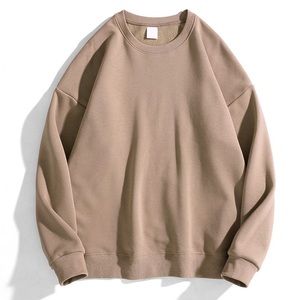 Sudaderas Esenciales de Corte Holgado, Sudaderas de Felpa de Algodón en Colores Sólidos, Sudaderas Modernas de Cuello Redondo Extra Grandes para Hombre - Product Image 1