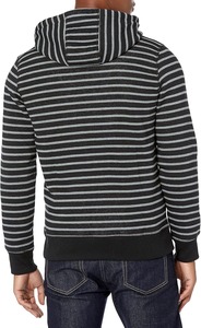 Sudadera con capucha a rayas para hombre, con cremallera, informal, con bolsillos, transpirable, de punto, corte regular, para otoño - Product Image 5