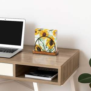 Porte-serviettes en bois pour table, support de serviettes avec base en bois pour serviettes carrées, pour cuisine, bar à cocktails, comptoir de salle à manger - Product Image 2