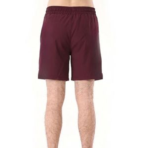 Shorts de padel en molleton pour hommes, rouge bordeaux, décontractés, taille élastique avec cordon de serrage, pour l'entraînement de padel et de tennis, vente en gros - Product Image 6