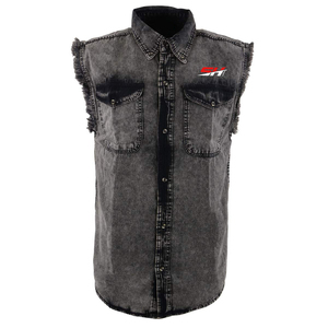 Chaleco vaquero sin mangas para hombre, de algodón grueso, estilo motero, ajuste cómodo, ropa informal para montar en moto, para todas las estaciones - Product Image 1