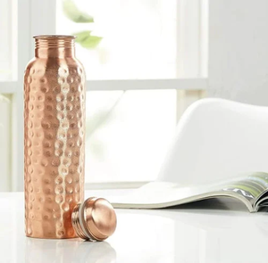 Bouteille d'eau en cuivre, bienfaits pour la santé, idéale pour offrir en cadeau et pour le yoga, design moderne, bouteille en cuivre - Product Image 5