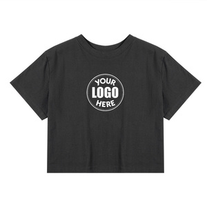 เสื้อครอปท็อปแขนสั้นคอกลมผ้าฝ้ายพิมพ์ลายกราฟิกสำหรับผู้หญิง - Product Image 3