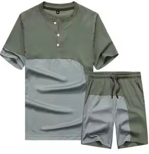 Conjunto de Sudadera con Capucha y Cordón Ajustable con Bolsillos y Pantalones Cortos Casuales para Hombre, Lavado Ácido, Transpirable, 100% Algodón, para Invierno - Product Image 6