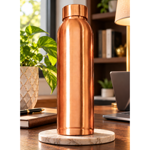 Bouteille d'eau en cuivre pur, réutilisable, anti-fuite, pour la maison et les voyages, par Falah Internationala - Product Image 1