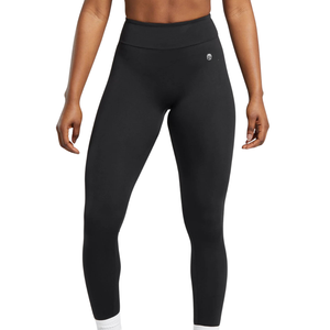 กางเกงโยคะเอวสูงพิมพ์โลโก้ตามสั่งสำหรับผู้หญิง กางเกงออกกำลังกายสีดำ ป้องกันการโป๊ยืด กางเกงออกกำลังกายไนลอนผสมสแปนเด็กซ์ ระบายอากาศได้ดี เหมาะสำหรับฟิตเนส - Product Image 1