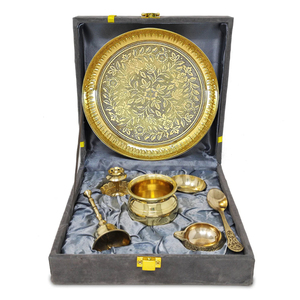 <b>Marvelous</b> Design Silver Plated Pooja Thali Set Traditional Indian Wedding Return <b>Gifts</b> & Diwali Decorative Puja Plate with Diya - Product Image 5