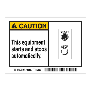 Etiquetas Ovaladas Autoadhesivas Brady Caution para Señalización de Seguridad Industrial, Acabado Mate Duradero - Product Image 1