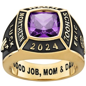 Sterling <b>Silver</b> Graduation Class <b>Ring</b> for <b>Men</b> Classic Square Birthstone School College <b>Ring</b> Personalized Student Ceremony <b>Ring</b> - Product Image 2