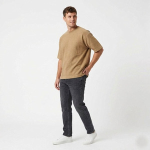 เสื้อยืดคอกลมแขนสั้นผู้ชาย สีพื้น ผ้าฝ้าย ทรงปกติ สวมใส่สบาย ผ้าถัก - Product Image 5