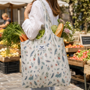 Custom Eco Friendly Extra Large Foldable Shopping <b>Bag</b> Reusable Polyester Hand Length Handle Grocery <b>Tote</b> Portable Lightweight - Product Image 1
