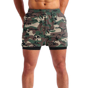 Lightweight Wholesale Men's Double <b>Layer</b> Casual Shorts Comfortable Breathable Eco-Friendly Polyester/Cotton Drawstring Closure - Product Image 1