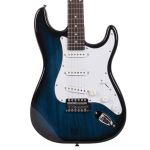 Blue Rosewood Fingerboard Electric Bass Guitar with 4 <b>Strings</b> 39-Inch Size Solid <b>Top</b> Left Handed for Beginners and Travel - Product Image 5