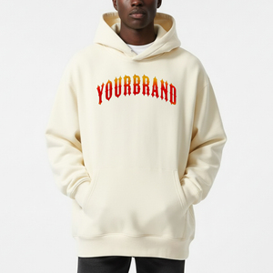 เสื้อฮู้ดดี้ผู้ชายคุณภาพสูง ผ้าฝ้าย 100% ทรงปกติ สำหรับฤดูหนาว บุขนด้านใน ไหล่ตก พิมพ์โลโก้ได้ เป็นมิตรต่อสิ่งแวดล้อม - Product Image 6