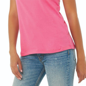 Camiseta de Manga Corta para Mujer, 100% Algodón Peinado y Hilado en Anillo Airlume, 32 Single, 4.2 oz, Color Rosa Charity, Corte Relajado, Tendencia Top - Product Image 5