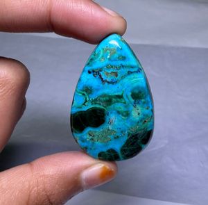 Prix de gros Pierre précieuse naturelle Chrysocolle Malachite de haute qualité, taille ovale, pour la fabrication de bijoux, vert, tailles assorties - Product Image 4