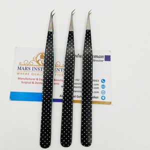 Pince à épiler professionnelle en acier inoxydable à 45 degrés pour extensions de cils, pointe en fibre, qualité supérieure - Product Image 2