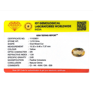 Natural Polished Yellow Citrine Gemstone 12mm-6.05 Carat Certified Wholesale for Jewelry Making - Product Image 4