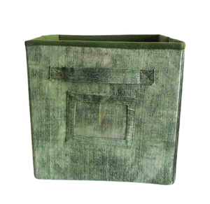 Wholesale <b>Canvas</b> Printed Cotton Fabric Storage <b>Box</b> Nice Dustbin for Offices Homes Stitched Card Board Green Life Shopping Bags - Product Image 2