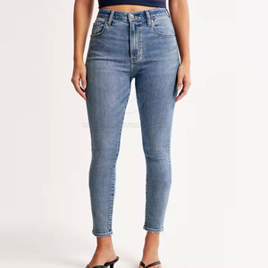 Pantalones Vaqueros Casuales de Invierno para Mujer, Diseño Personalizado de Alta Calidad, Cintura Alta, Elásticos, 100% Algodón, Transpirables, Ecológicos, OEM - Product Image 2
