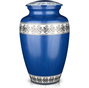 Urne funéraire classique en métal gravée Rambow Sky Blue pour cendres humaines adultes, style américain/européen - Product Image 4
