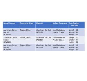 Heavy Duty 90 Degree Angle Cleat Bracket Aluminum Alloy Corner Connector Silver Sandblasted <b>Powder</b> Coated Frame Profiles - Product Image 3