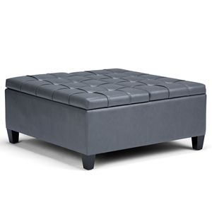 Tavolino da Caffè Harrison in Grigio Pietra con Contenitore, Eleganti Sgabelli e Pouf - Product Image 1