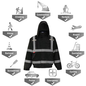 Chaqueta de Trabajo Reflectante de Alta Visibilidad para Hombre Rock Creek, Certificada CE, con Impresión Serigrafiada, Resistente a Desgarros, con Detección de Agujas, de Poliéster, de Seguridad - Product Image 1