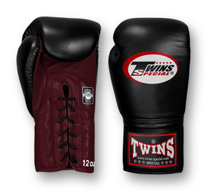 Twins White And Burgundy Leather Boxing Gloves All Size Available Lace-Up For Adults Martial Arts Training - Product Image 2