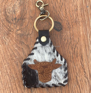 Nuevo llavero cosido de cuero con estilo occidental para ocultar el pelo, gran oferta, llaveros de cuero genuino, llavero de lujo de cuero con forma única - Product Image 5