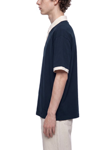 T-shirt décontracté pour homme à logo frontal, coupe oversize, tricoté, couleur unie, 100 % coton respirant - Product Image 4