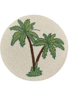 Salvamantel Redondo Hecho a Mano con Cuentas de Palmera Tropical, Tapete de Mesa con Cuentas de Vidrio, Tema de Playa de Verano, Plato Decorativo para Banquete - Product Image 2