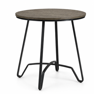 Table à manger moderne en bois avec plateau en bois, pieds en métal noir, diamètre de 36 pouces, design minimaliste, durable, table de salon pour 2 personnes - Product Image 6