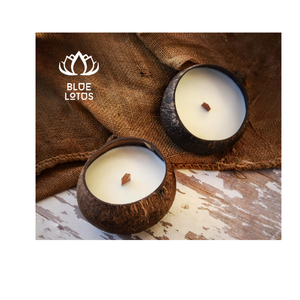 Vela de Cáscara de Coco Segura y Ecológica, Cera de Soya 100% Vegetal, Ideal para Yoga, Meditación y Aromatización de Ambientes, Venta Directa del Proveedor - Product Image 1