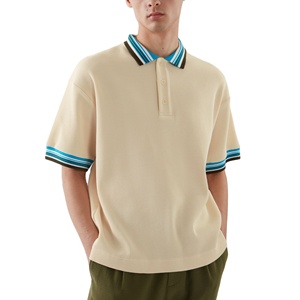 Camisetas Polo de Golf para Hombre 100% Algodón con Rayas en Contraste, Manga Corta, Casuales, con Función Antiarrugas, ODM - Product Image 1