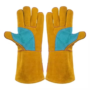 Best Performance Heavy Duty Cowhide Split Leather <b>Gloves</b> Abrasion Heat Resistant for Welding BBQ Construction Safety Work - Product Image 5