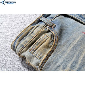 Pantalones Vaqueros de Mezclilla de Corte Moderno y Ajustado, Estilo Urbano, Colección Juvenil, Lavado Vintage, Ropa Casual de Moda - Product Image 4