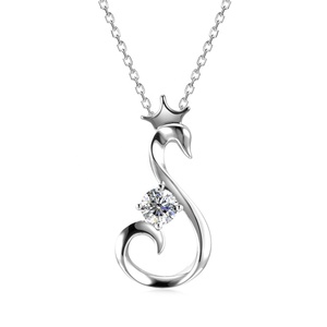Nouveau collier pendentif <span class=keywords><strong>Le</strong></span> Swan en argent sterling 925 serti de diamants en moissanite éblouissants pour femmes, bijoux Destiny - Product Image 1