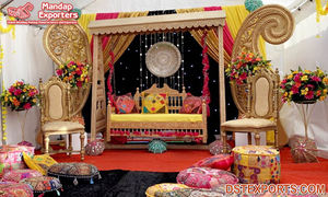 Most Trending <b>Mehndi</b> Night <b>Decoration</b> Ideas with Swing <b>Mehndi</b> Wedding Stage <b>Decoration</b> Moroccan <b>Mehndi</b> Stage Decor with Swing - Product Image 3