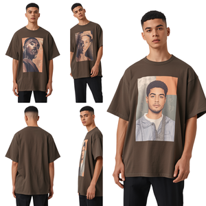 Camiseta de Hombre con Estampado Gráfico Extra Grande, Estilo Urbano, Informal, Holgada, de Manga Corta, para Verano, CAUSTIC INTERNATIONAL 320g - Product Image 1