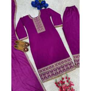 Ensemble haut et bas de soirée pour femmes, avec dupatta fantaisie - Product Image 1