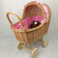 Poussette en bois écologique Ecowoodies, moderne, durable, faite à la main, pour poupées, jouet pour bébés et tout-petits, sûre, pour chambre et extérieur, facile à utiliser