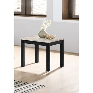 Majestic 1x <b>Coffee</b> <b>Table</b> and 2x End <b>Tables</b> <b>Set</b> Beautiful White Faux <b>Marble</b> Top with Black Legs Living Room Furniture - Product Image 5