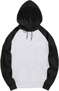 New Arrival Best Quality Black <b>White</b> 100% Cotton Breathable Eco-Friendly <b>Hoodie</b> Trouser Tracksuit Set for Men OEM Service - Product Image 3