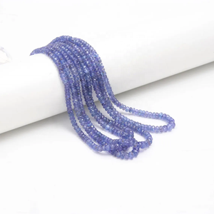 AAA + perles de rondelle à facettes en tanzanite de qualité 3-5mm perles de tanzanite brin de tanzanite à facettes naturelles - Product Image 5